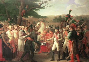 Napoleon Bonaparte (1769-1821) erhält die Schlüssel von Wien im Schloss Schönbrunn, 13. November 1805